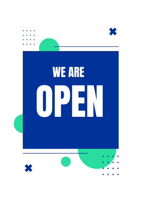 Plantilla de Blanco We Are Open A4 | PosterMyWall