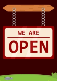 We are open A4 template