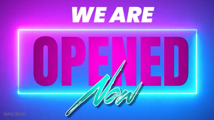 we are open Digital Display (16:9) template