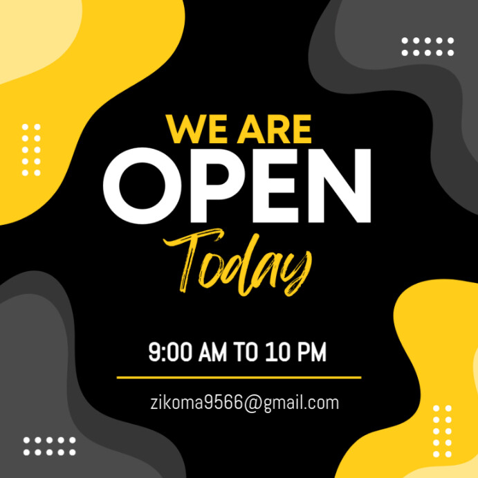 We are open Instagram Post template