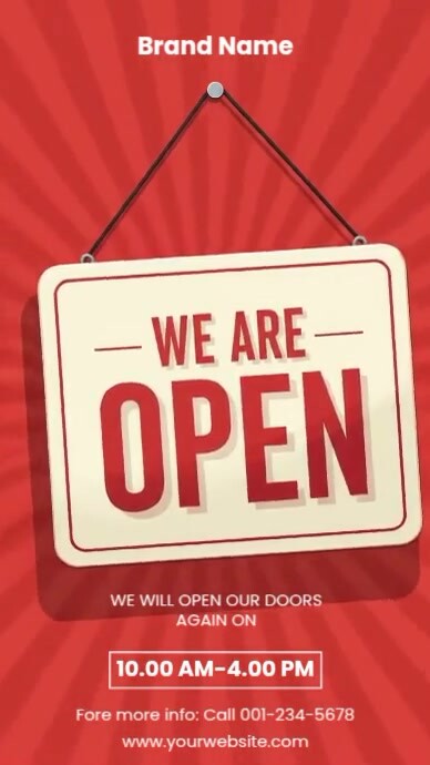 We Are Open Instagram Story template