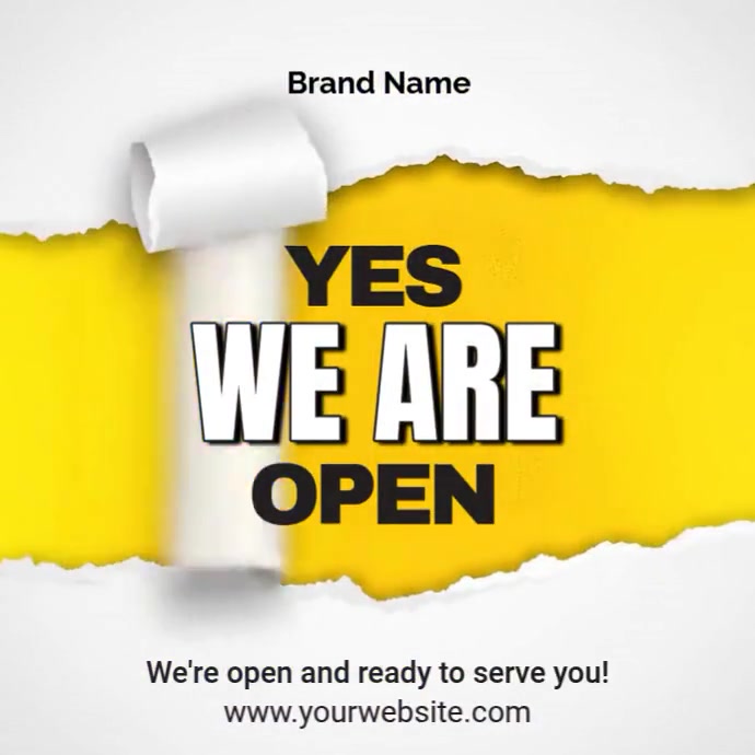We Are Open สี่เหลี่ยมจัตุรัส (1:1) template