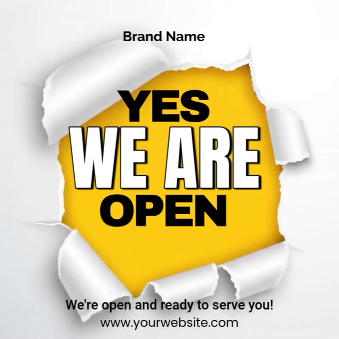 We Are Open Instagram Post template