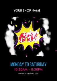 We Are Open Flyer A5 template