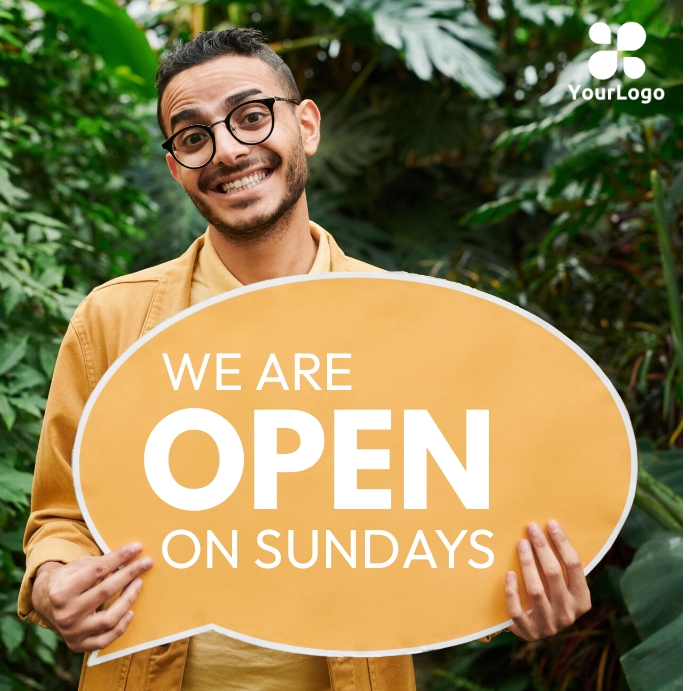 We are open flyer Сообщение Instagram template
