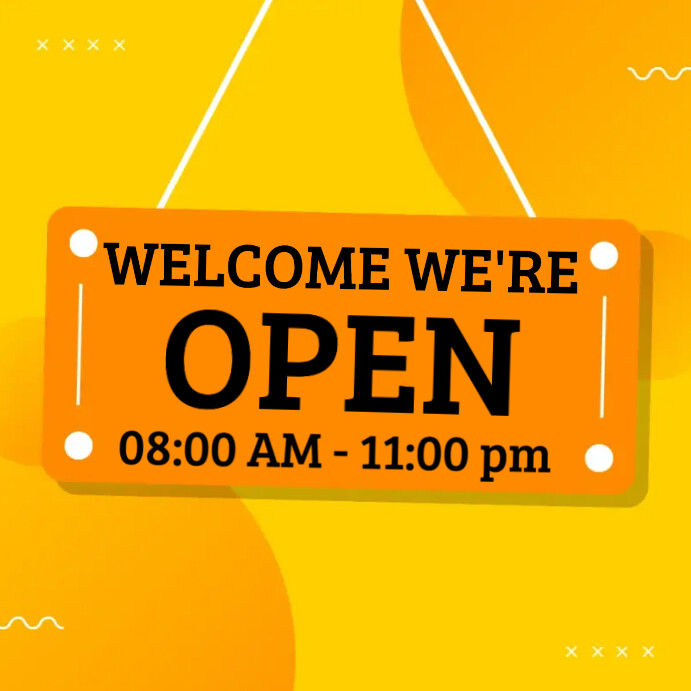 We are Open flyers Instagram Post template