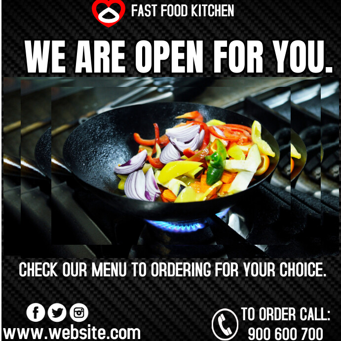 Open Food Sign We are open food business poster design Template | PosterMyWall
