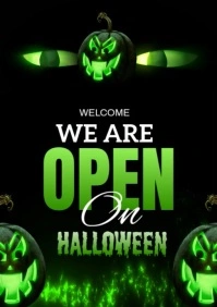 We are open Halloween poster A4 template