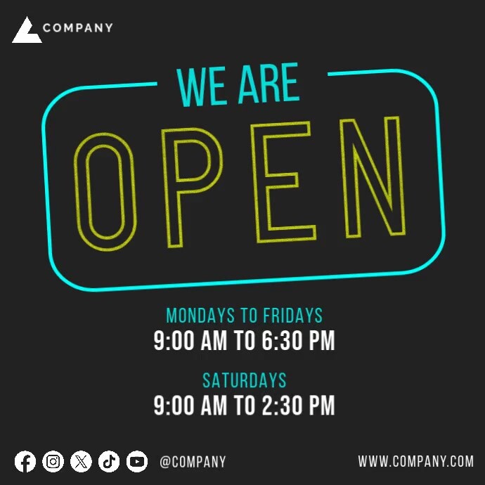 We are open hours for store and restaurant ad Template PosterMyWall