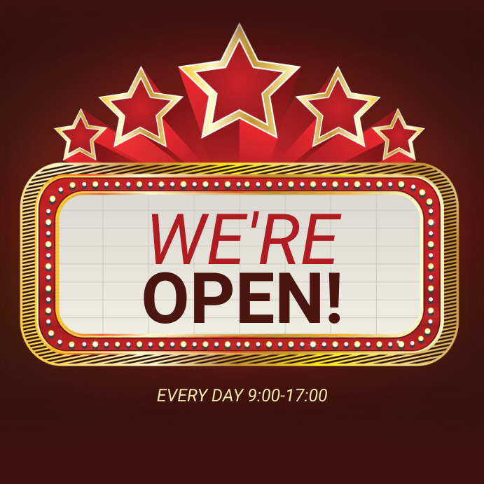 Copy of we are open instagram ad | PosterMyWall