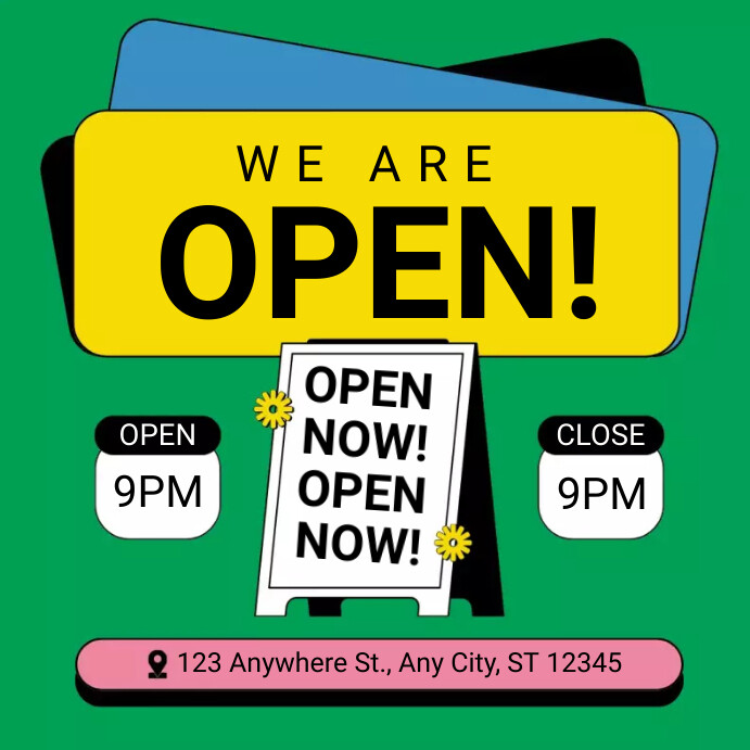 Copy of We Are Open Instagram Post | PosterMyWall