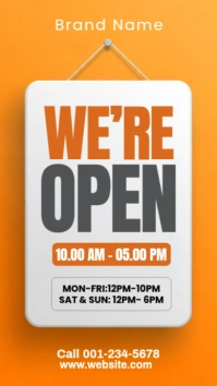 We Are Open Instagram Story template