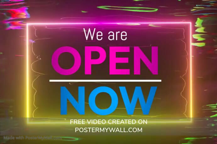 we are open neon ad Template | PosterMyWall