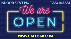 We Are Open Neon Template Pantalla Digital (16:9)