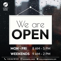 We are open notice & working hours Instagram Post template
