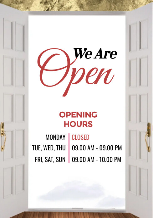 We Are Open Notice Template | PosterMyWall