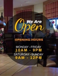 We Are Open notice Flyer (US Letter) template