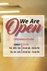 We Are Open Notice Template | PosterMyWall