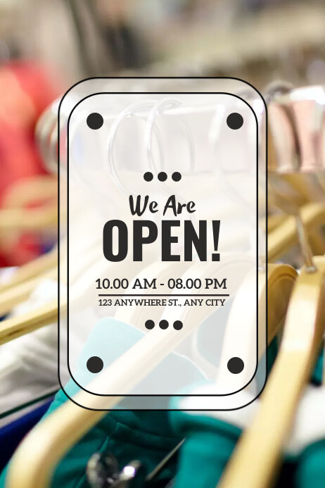 We Are Open Notice Poster template