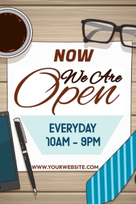 Notice Poster Example We Are Open Notice Template | PosterMyWall