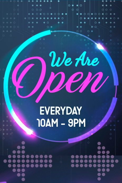 We Are Open Notice Poster template