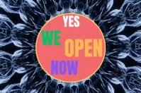 We are open now Label template