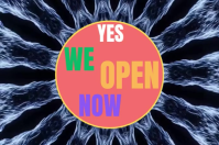 We are open now Etykieta template