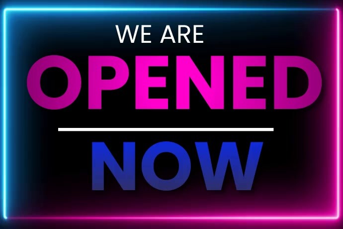 WE ARE OPEN NOW VIDEO Poster template