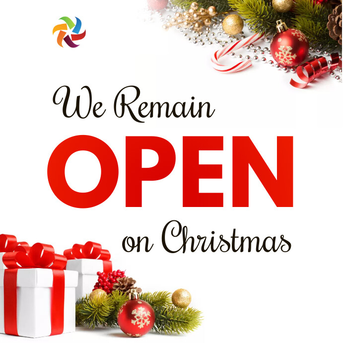 we are open on christmas Instagram Post template