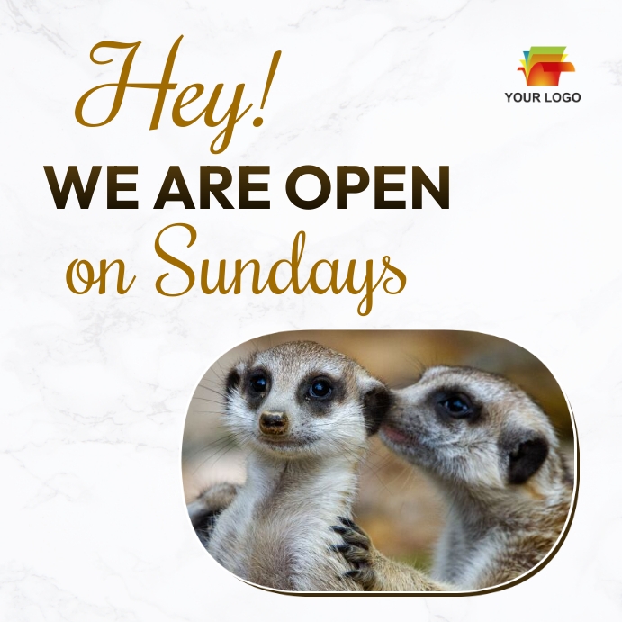 we are open on Sunday Template PosterMyWall