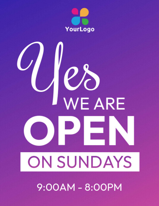 We Are Open On Sundays Template PosterMyWall we-are-open-on-sundays-template-postermywall