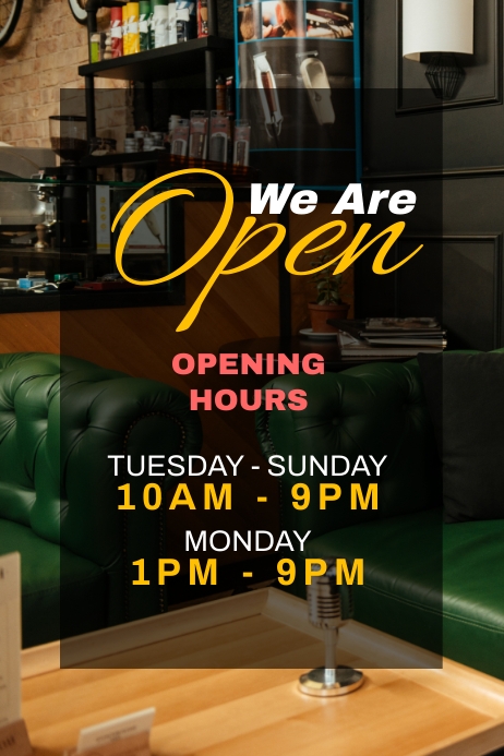 We Are Open Poster Design Template | PosterMyWall