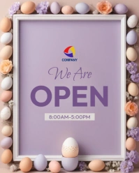 We Are Open Poster Instagram Portrait template