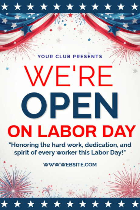 We Are Open Poster template