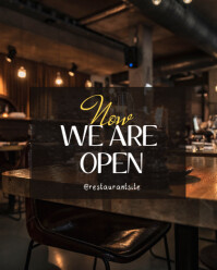 We Are Open Restaurant Instagram Portrait template