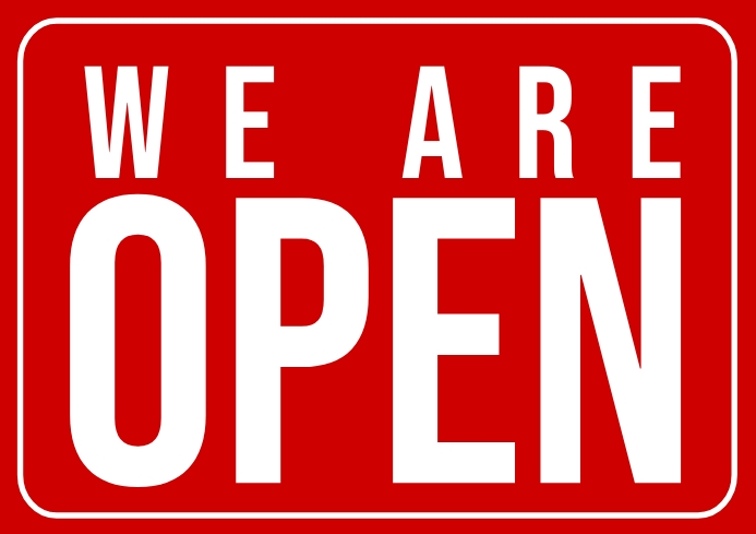 We are open sign concept Template | PosterMyWall