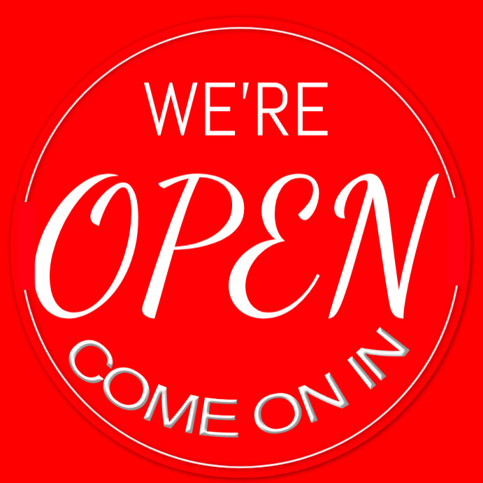 WE ARE OPEN SIGN Instagram Post template