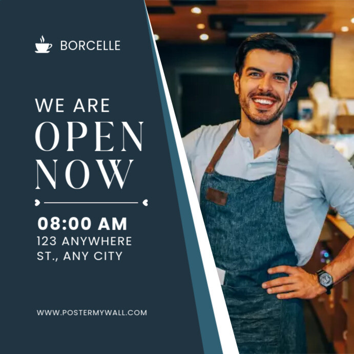 we are open template PosterMyWall