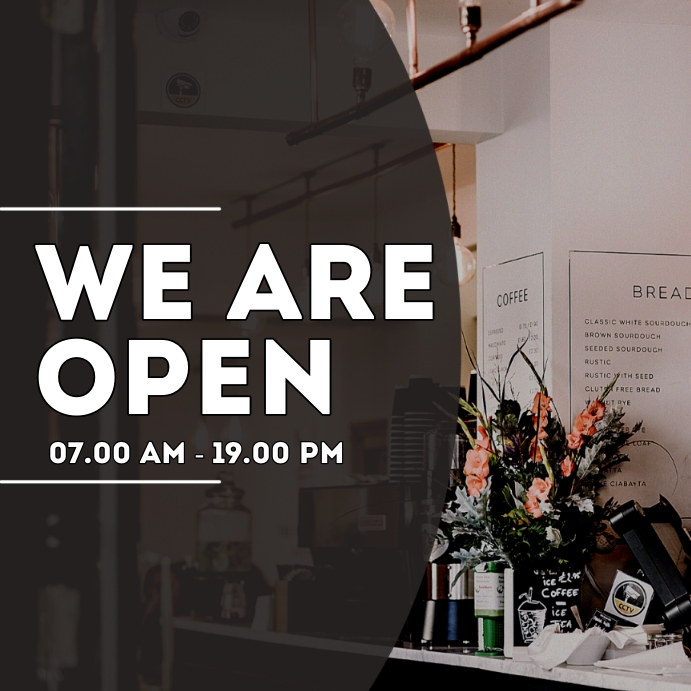 WE ARE OPEN TEMPLATE | PosterMyWall