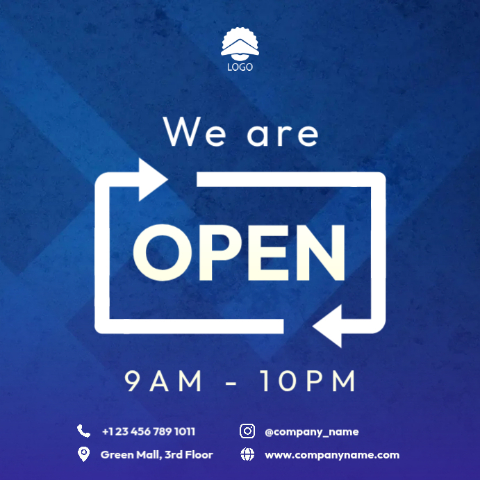 Copy of We are open times signage | PosterMyWall