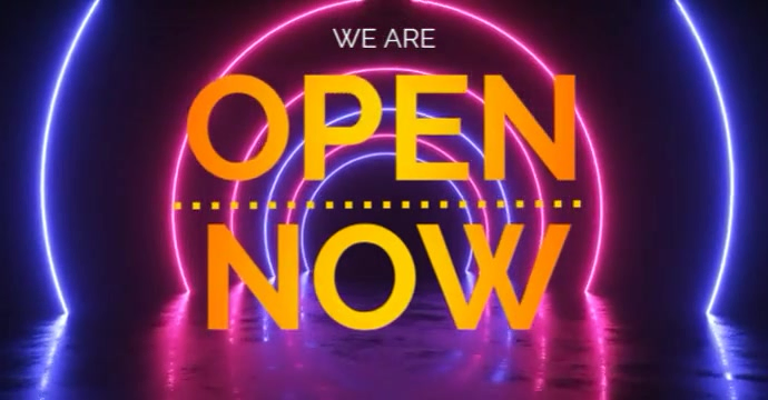 we are open video ads Facebook Event Cover template