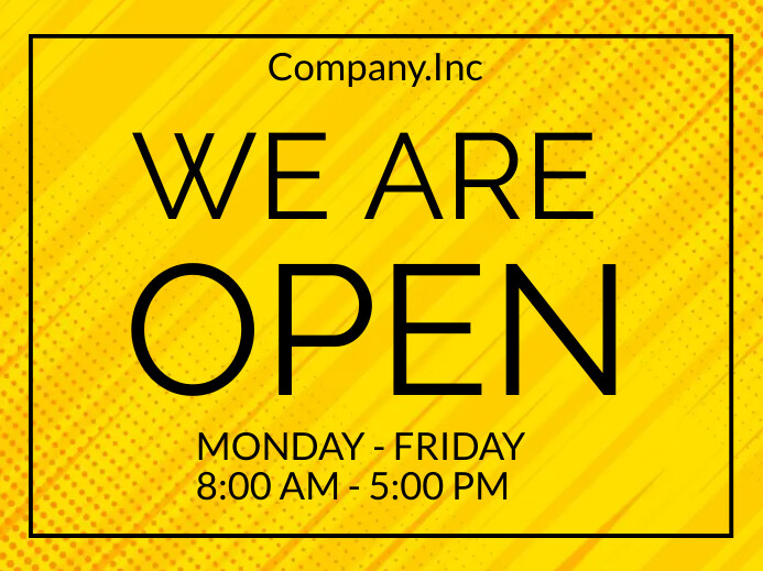 We Are Open Yard Sign Poster Template PosterMyWall