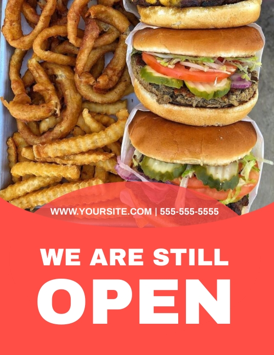 We are still OPEN restaurant flyer Template PosterMyWall