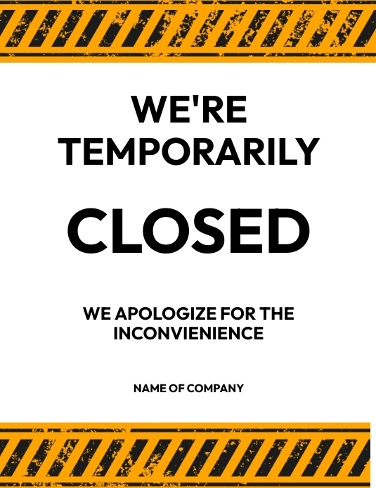 WE ARE TEMPORARILY CLOSED Template | PosterMyWall