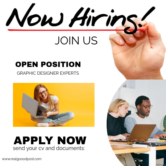 New Position Template we areneed a graphic designer at new positions Template | PosterMyWall