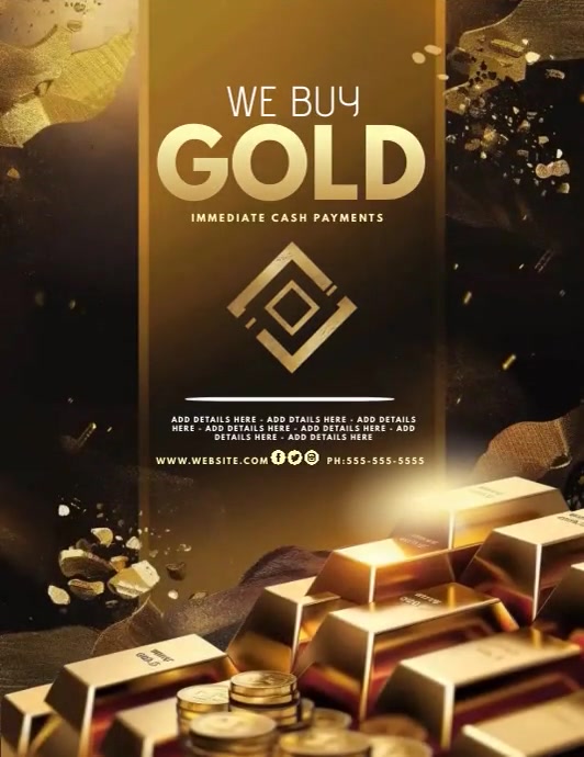 we buy gold flyer Volantino (US Letter) template