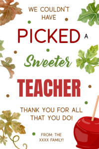 White We couldn't have picked a better teacher, Bannière 4' × 6' Template