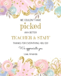 We Couldn't Have Picked Better Teacher Staff Appreciation Week Gift Tag Instagram Portrait template