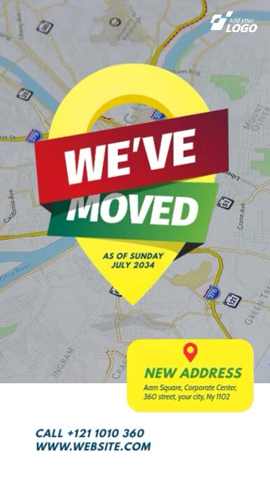 We Have Moved Ad Template for Business or Office Relocation Announcements Instagram-verhaal