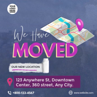 We Have Moved Relocation Announcement 3D Map Video Instagram Post template